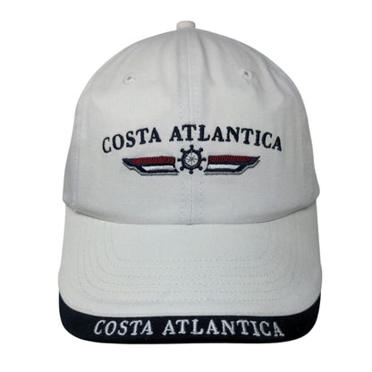 Costa Atlantica Slideback Hat White OS Adjustable Embroidered Gear For Sports