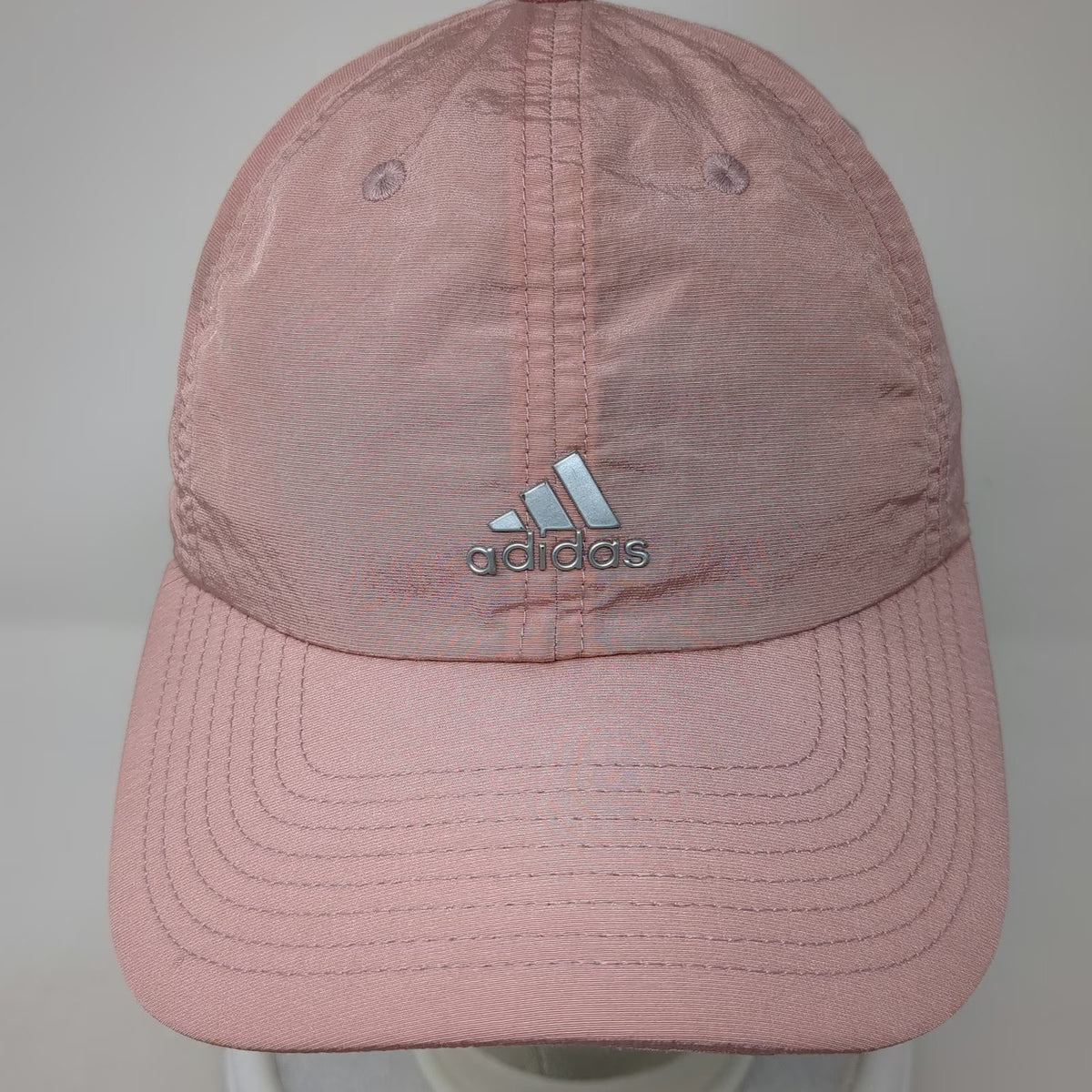 Adidas Baseball Cap Pink One Size Nylon Adjustable Embroidered Logo Sport Hat