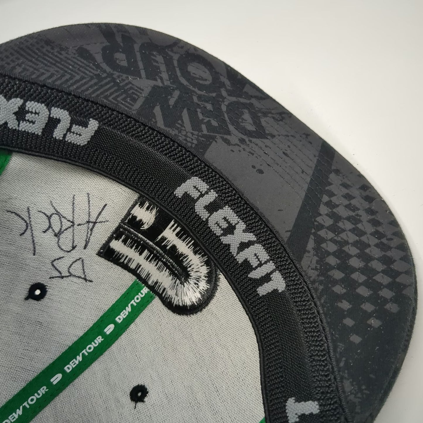 Flexfit Baseball Cap Gray M Dew Tour Allover Print Graphic Logo Fitted Hat Sport