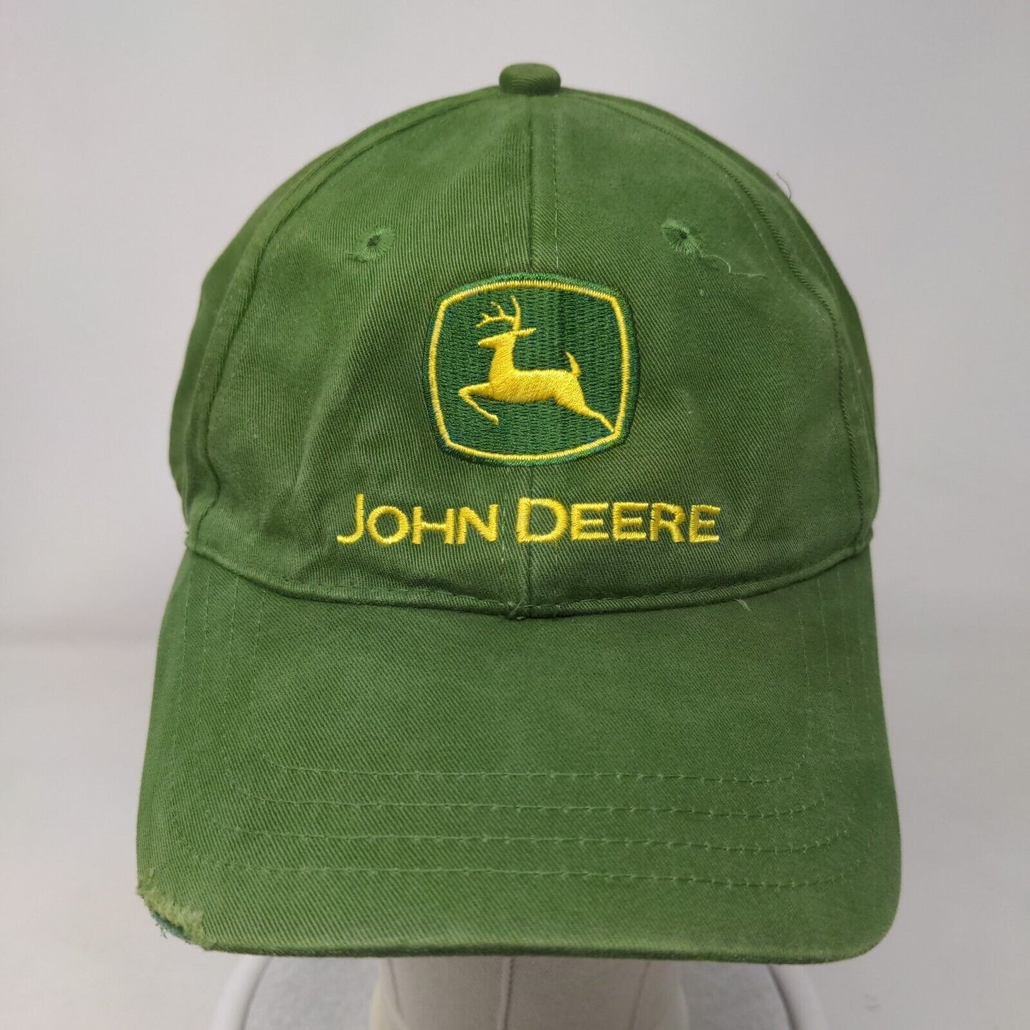 John Deere Slideback Hat Green One Size Adjustable Embroidered Vented Holes