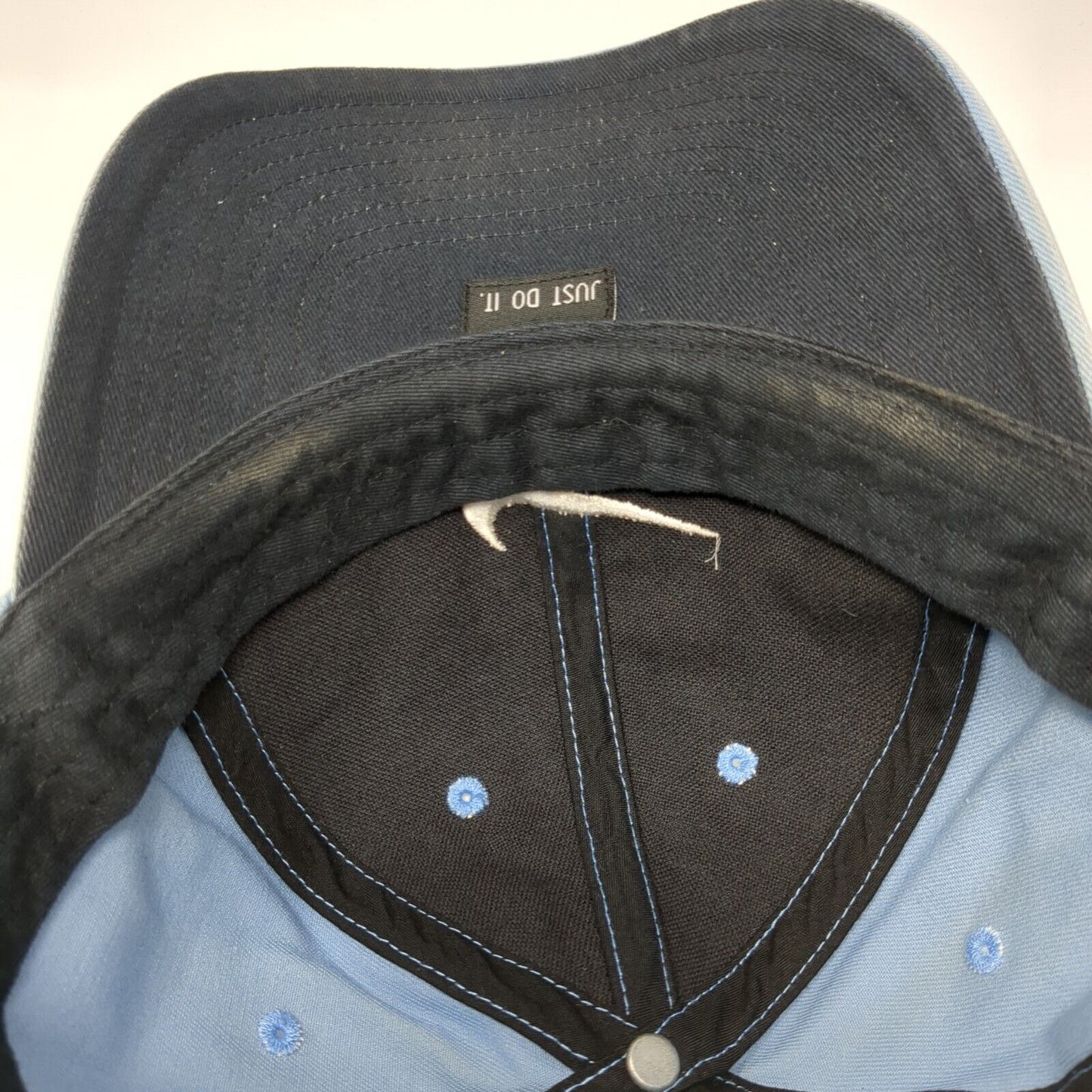 Nike Strapback Hat Blue One Size Adjustable Embroidered Swoosh Just Do It Cotton