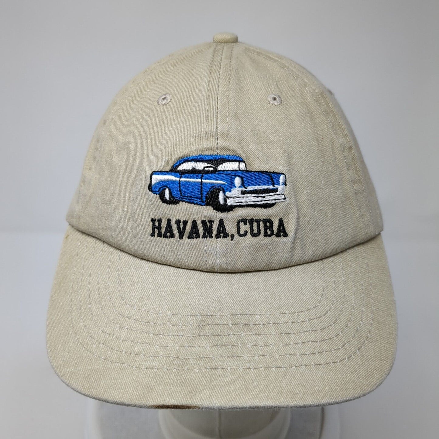 Havana Cuba Strapback Hat Tan OS Adjustable Embroidered DMR Classic Headwear