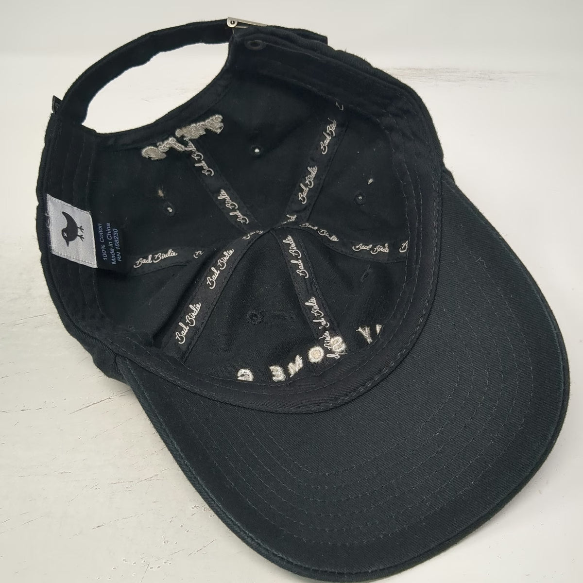Bad Birdie Baseball Cap Black One Size Play Some G Embroidery Adjustable Hat