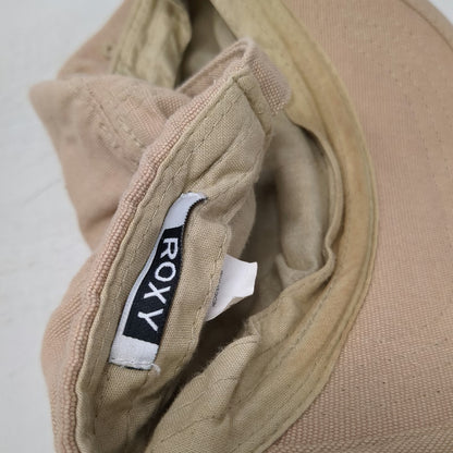 Roxy Army Cap Beige One Size Adjustable Slideback Side Pocket Heart Logo Hat