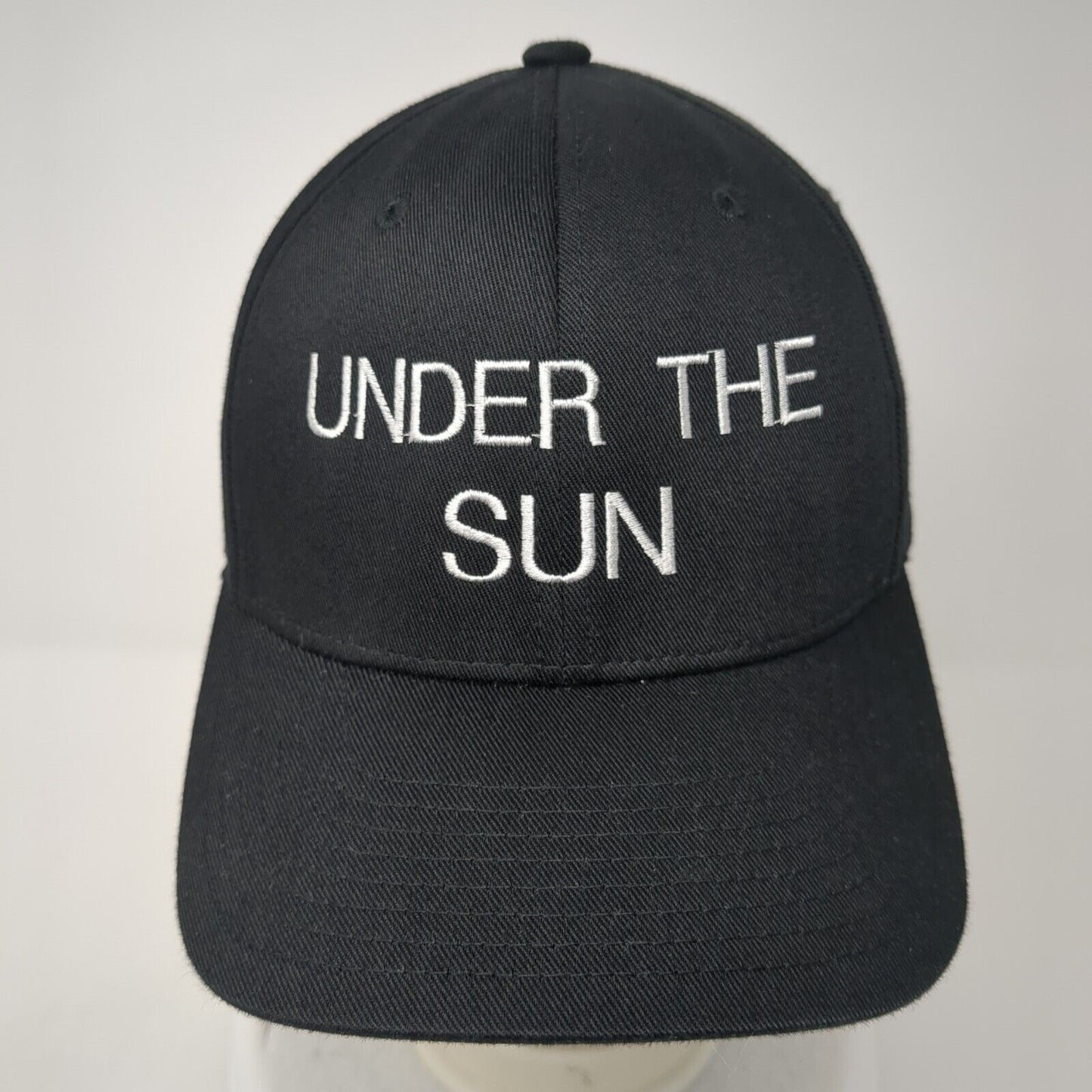 Under The Sun Fitted Hat Black L-XL Embroidered Stretch Flexfit Yupoong
