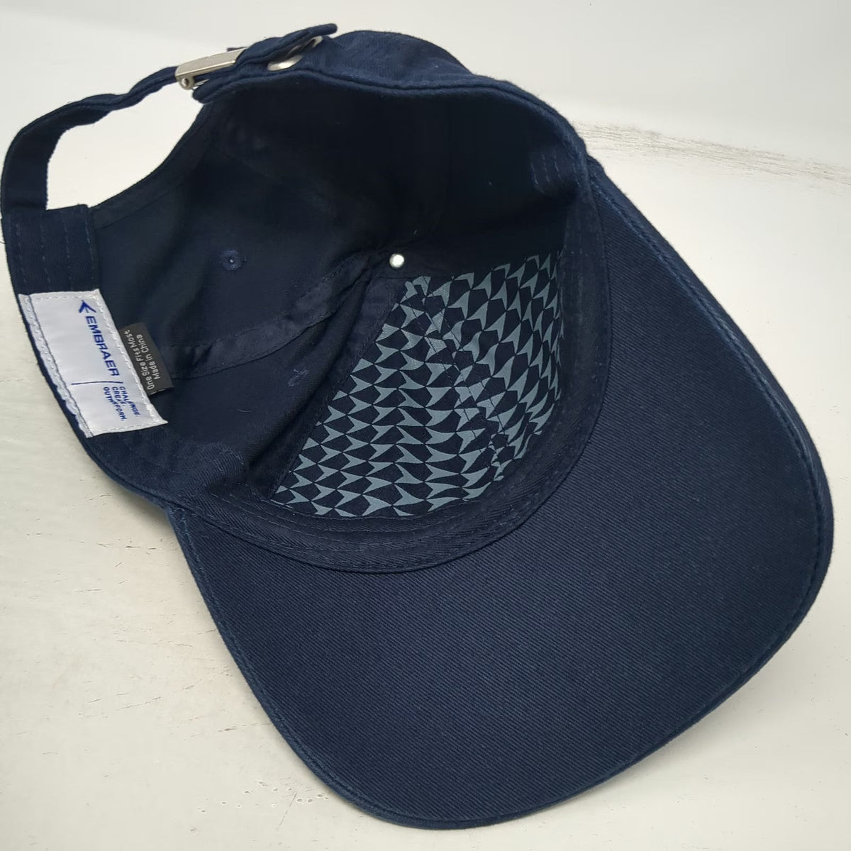 Embraer Baseball Cap Blue One Size Slideback Hat Embroidered Logo Aviation