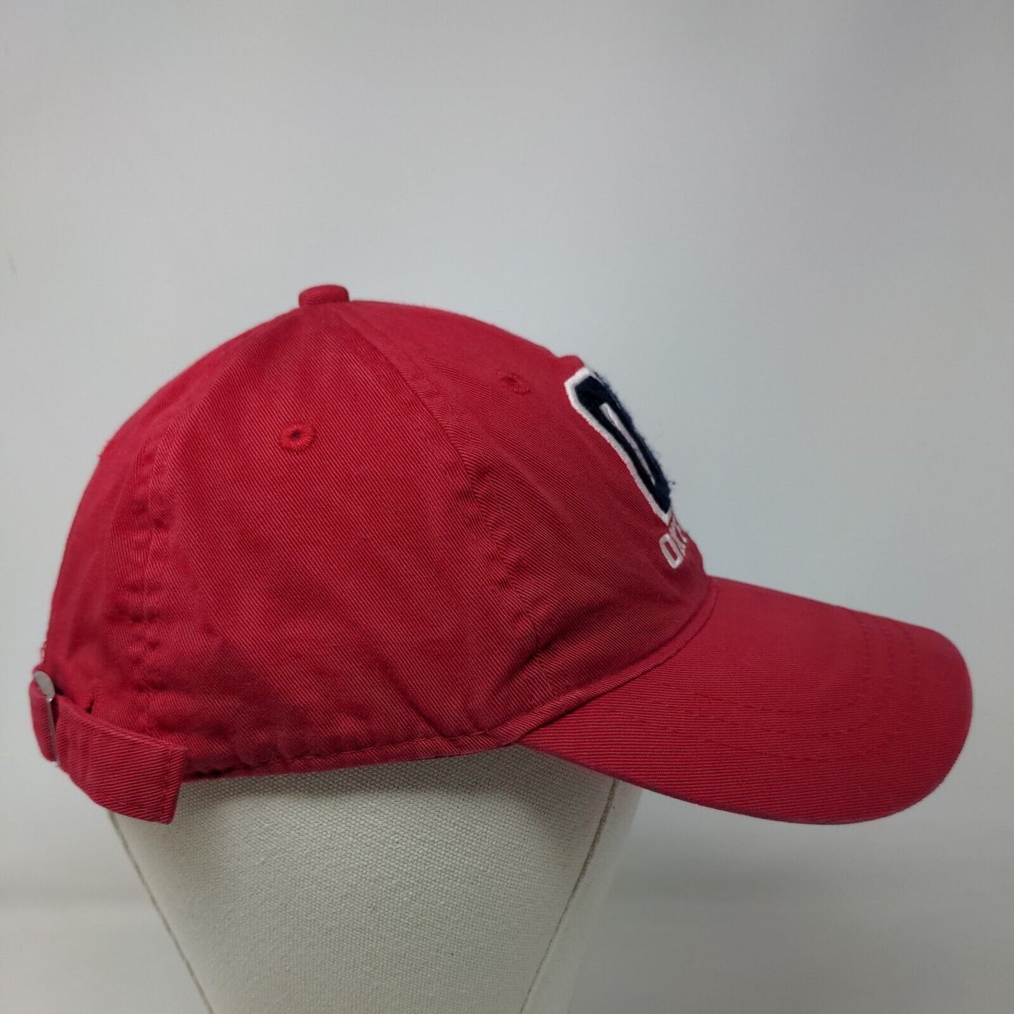 J. America Men's Slideback Hat Red OSFA Embroidered Oxford The Masthead Logo