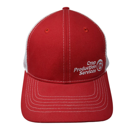 Crop Production Services Parma ID Strapback Trucker Hat Red OS Mesh Back Vie