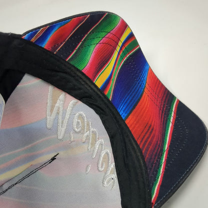 Morpho 5 Panel Black Multicolor Mexico Script Embroidery One Size Adjustable Hat