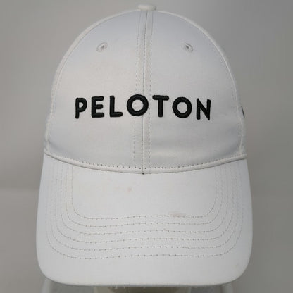 Peloton Baseball Cap White One Size Adjustable Slideback Logo Polyester Hat