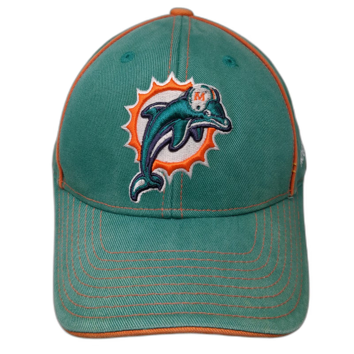Miami Dolphins NFL Reebok Green Orange One Size Cap Embroidered Strapback Hat