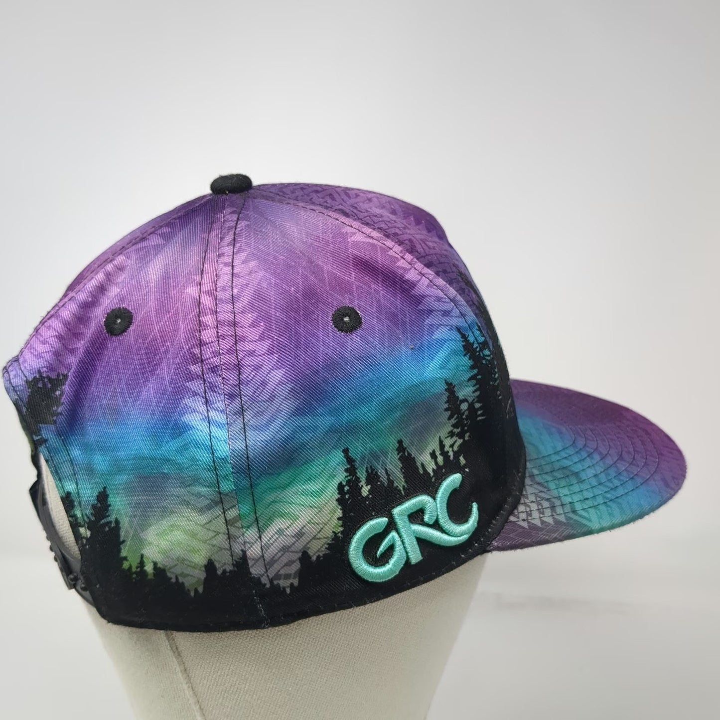 Grassroots California 5 Panel Purple Hat One Size Northern Lights Satin GRC