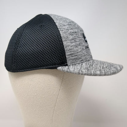 John Deere Baseball Cap Gray Black One Size Mesh Back Heathered Memory Fit Hat