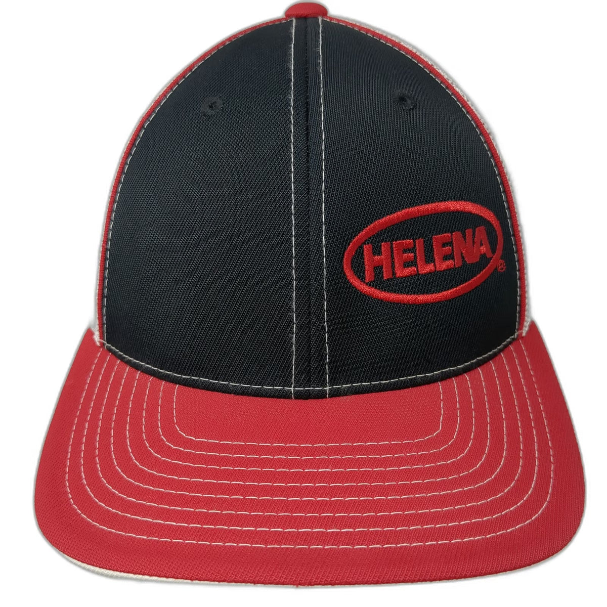 Pacific Headwear Baseball Cap Black Red White 7 3/8 Mesh Flexfit Skull Logo Hat