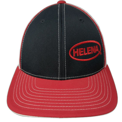Pacific Headwear Baseball Cap Black Red White 7 3/8 Mesh Flexfit Skull Logo Hat