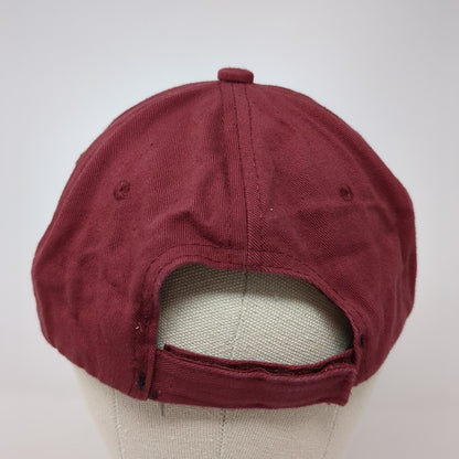 Doughnut Strapback Hat Red One Size Adjustable Embroidered Vented Holes 6 Panel