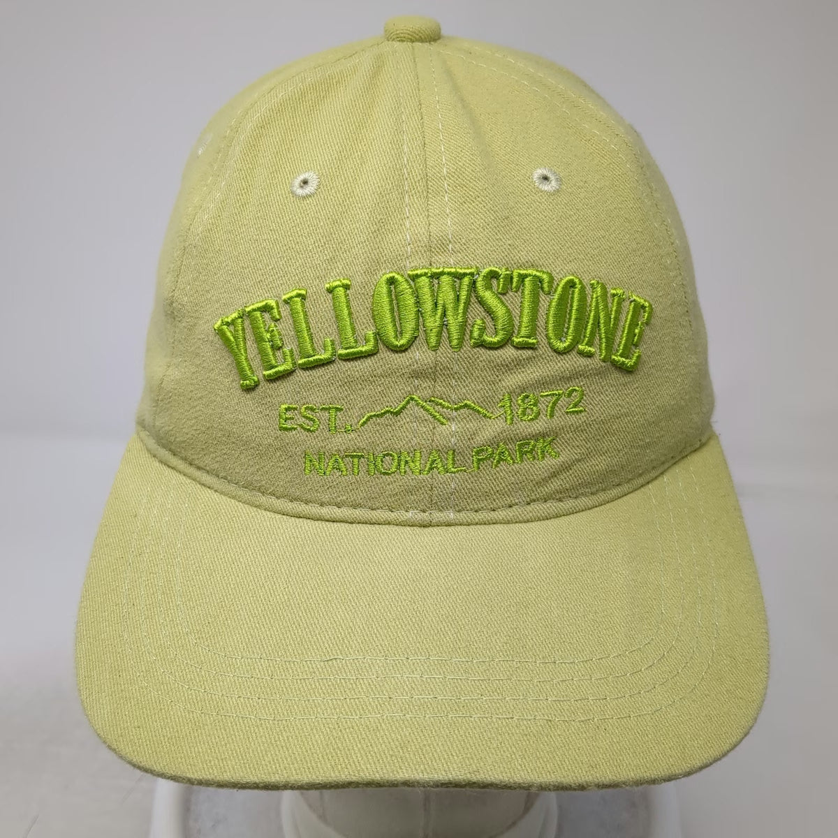 Green One Size Baseball Cap Hat Yellowstone National Park Slideback Mountain