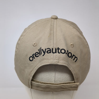 O' Reilly Auto Parts Strapback Hat Tan One Size Adjustable Embroidered 6 Panel