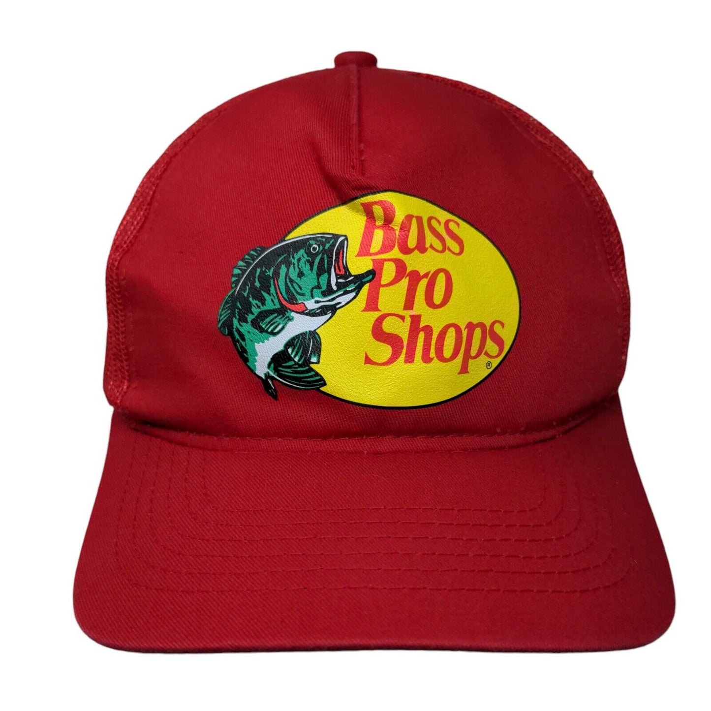 Bass Pro Shops Snapback Mesh Back Trucker Hat Red OSFM Adjustable