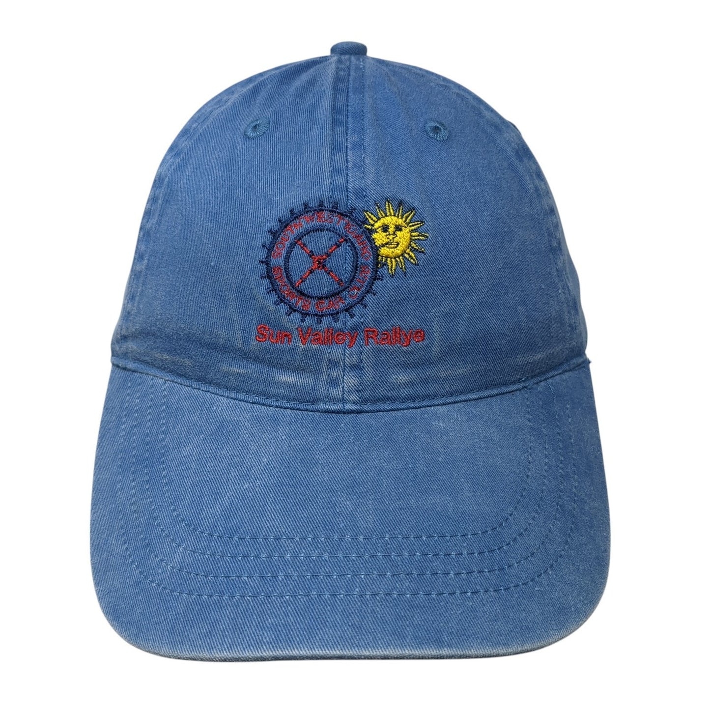 Sun Valley Rallye Slideback Hat Blue One Size Embroidered 6 Panel Otto