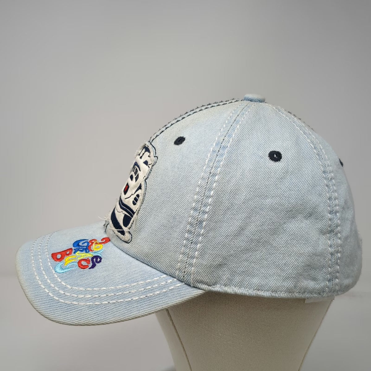 Volkswagen Blue Baseball Cap One Size Beetle Bug Denim Patch Slideback Hat Heart