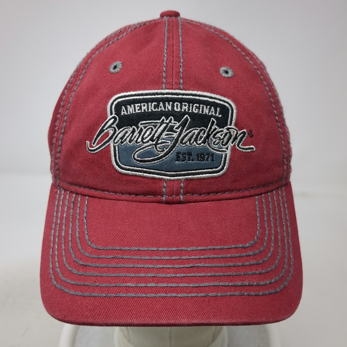 Barrett-Jackson Baseball Cap Red One Size Contrast Stitching Adjustable Hat