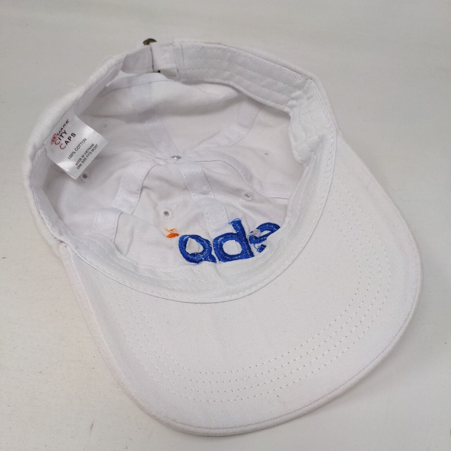 EBG Twenty Slideback Hat White OSFM Embroidered Quake City Caps