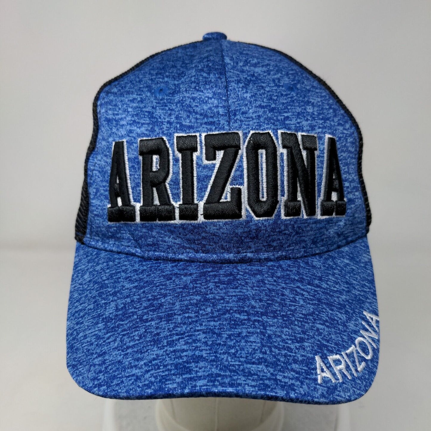 Arizona Snapback Trucker Hat Blue OSFA Adjustable Embroidered Mesh Back
