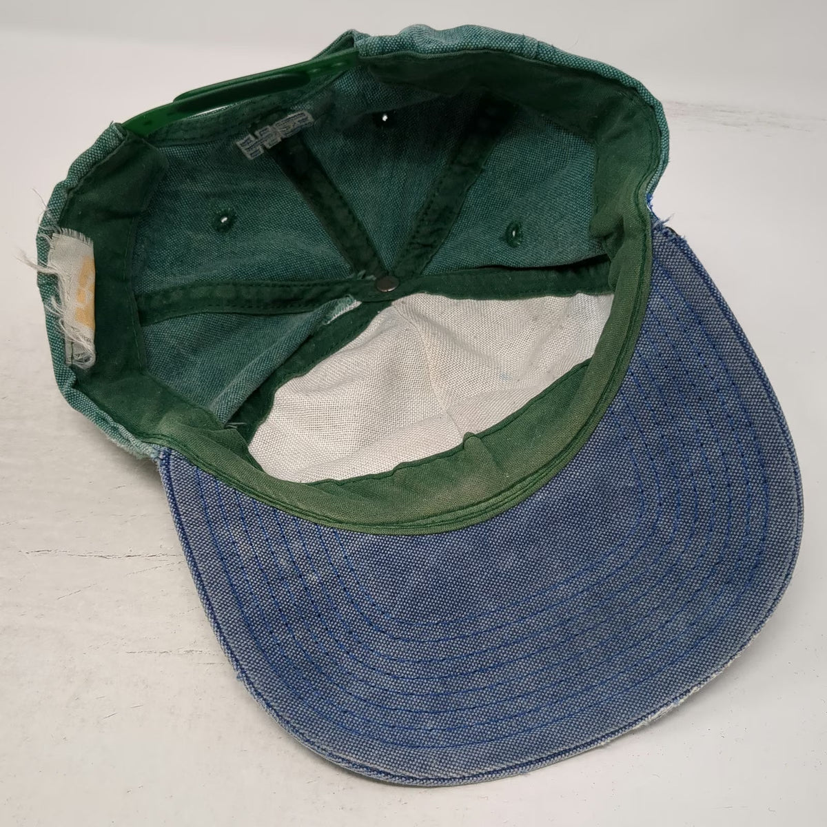 HO Sports Snapback Hat Green Blue One Size Two Tone Embroidered Graphic Logo