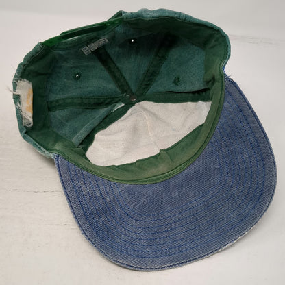 HO Sports Snapback Hat Green Blue One Size Two Tone Embroidered Graphic Logo