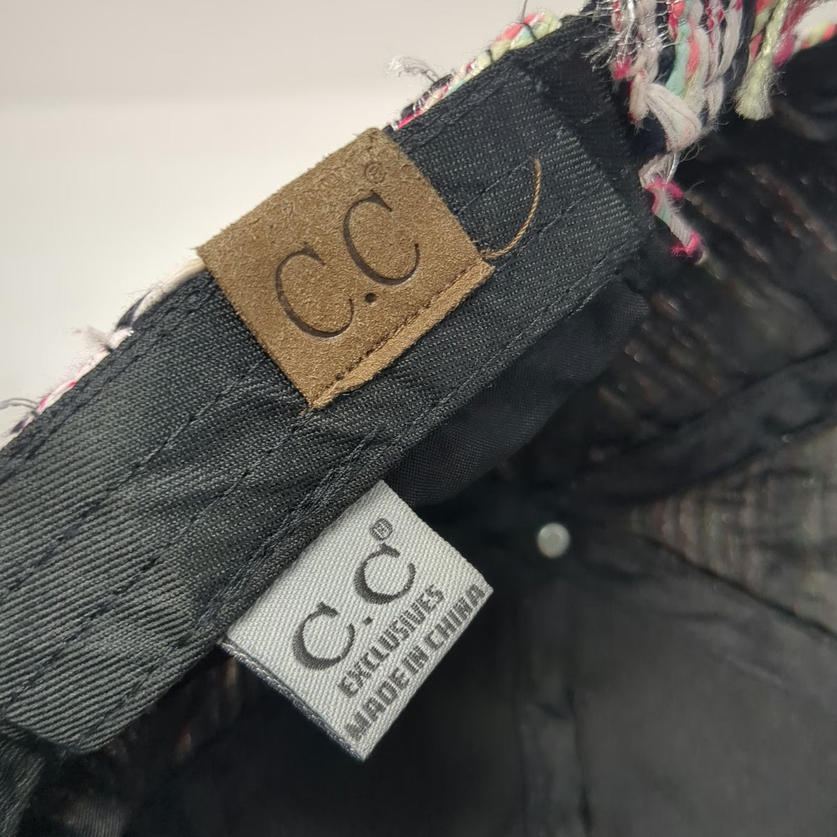 C.C Exclusives Baseball Cap One Size Black Pink Green Blue White Distressed Hat