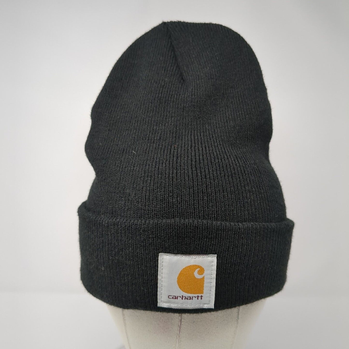 Carhartt Patch Knit Beanie Hat Black One Size Solid Stretch Outdoor