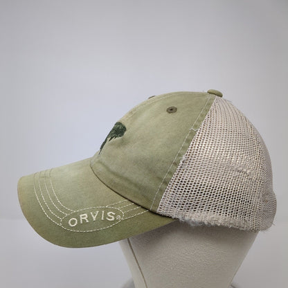 Orvis Slideback Trucker Hat Green One Size Adjustable Mesh Back Embroidered