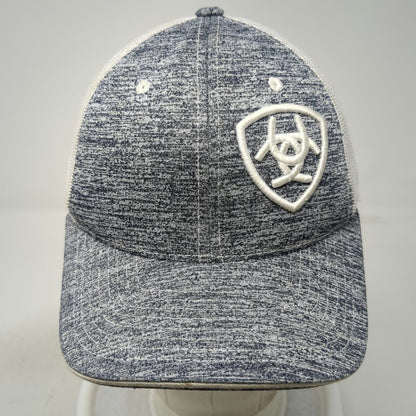 Ariat Trucker Hat Gray White One Size Mesh Back Snapback Heathered Shield Logo