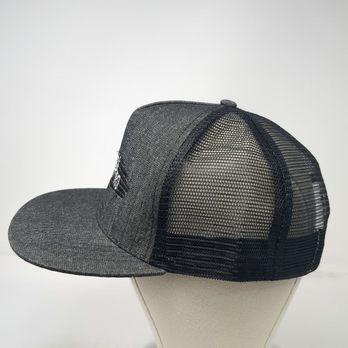 Trucker Hat Gray One Size Swab Pro Embroidered Logo Mesh Back Snapback Flat Bill