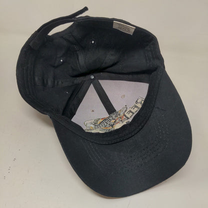 Reel Angler Men's Strapback Hat Tan Black OSFA Embroidered Big Fish Logo