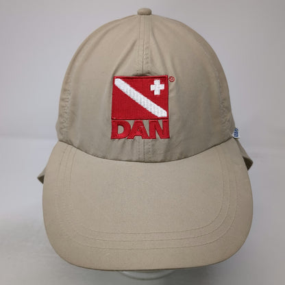 Adams Baseball Cap Beige OS Divers Alert Network DAN Scuba Diving Neck Flap