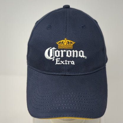 Corona Extra Strapback Hat Blue One Size Adjustable Embroidered 6 Panel Cotton