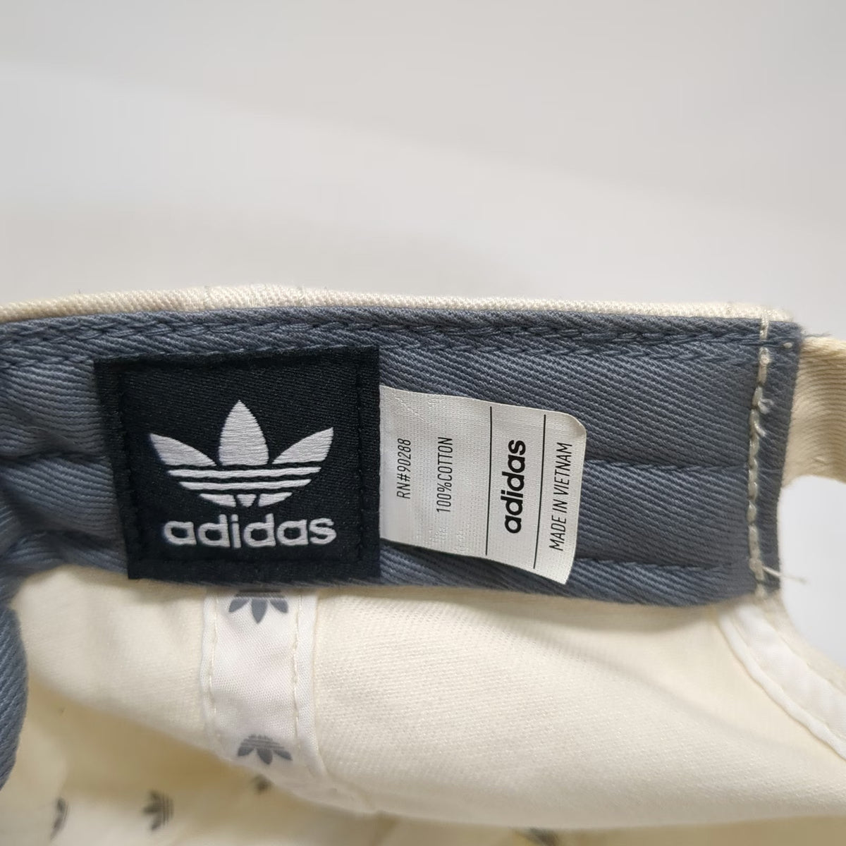 Adidas Baseball Cap Beige One Size Trefoil Logo Slideback Gray Undervisor Hat