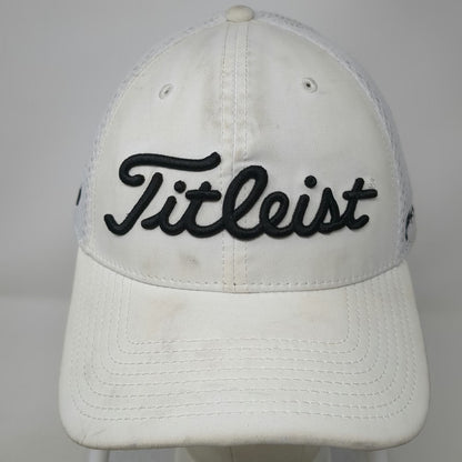 Titleist Baseball Cap White L Mesh Back Stretch Fit New Era Pro V1 FJ Golf Hat