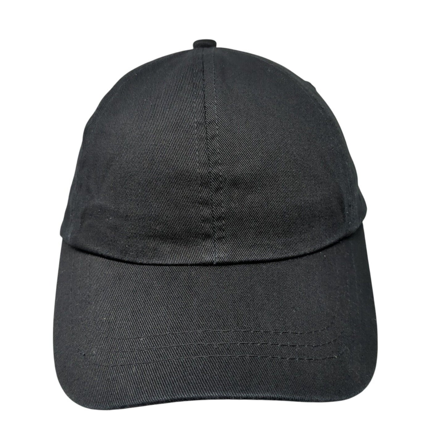 Unbranded Strapback Hat Black One Size Adjustable Solid Blank Outdoor