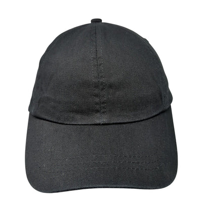 Unbranded Strapback Hat Black One Size Adjustable Solid Blank Outdoor