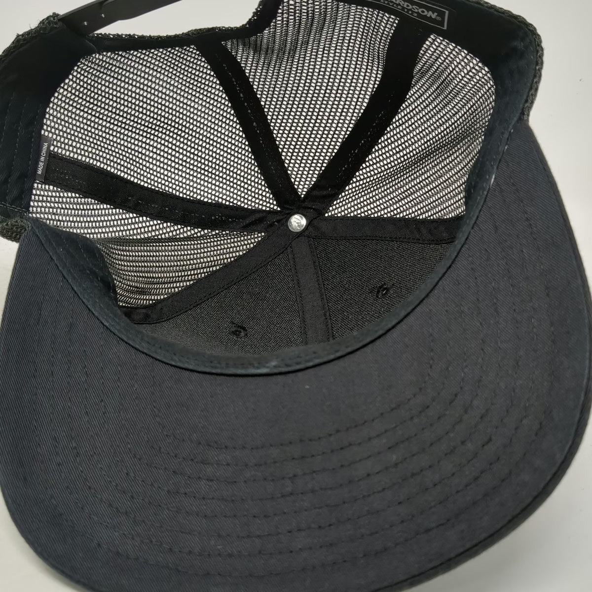 Richardson Trucker Hat Black One Size 112 Glitch Elk Patch Mesh Snapback