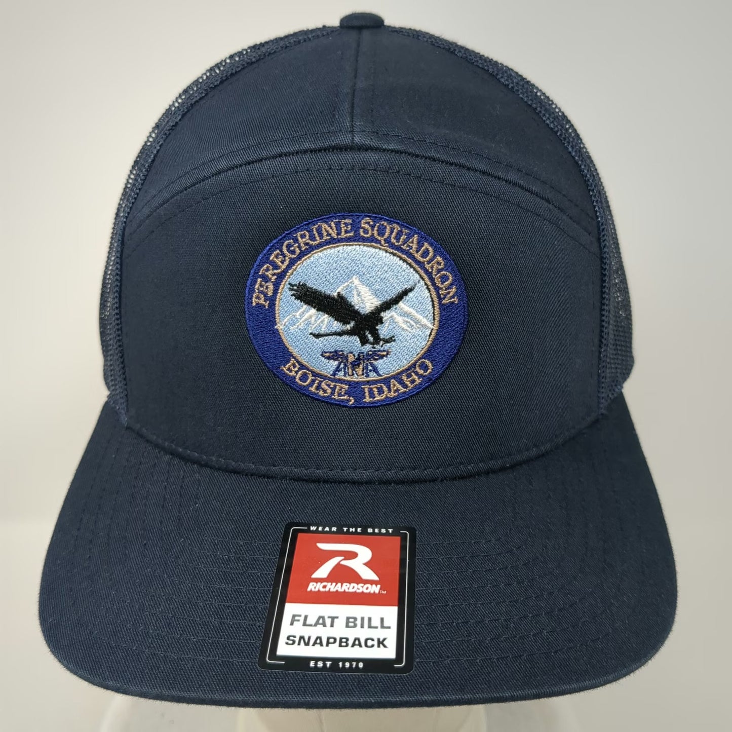 Richardson 5 Panel Blue One Size Hat Peregrine Squadron Boise Idaho Flat Bill