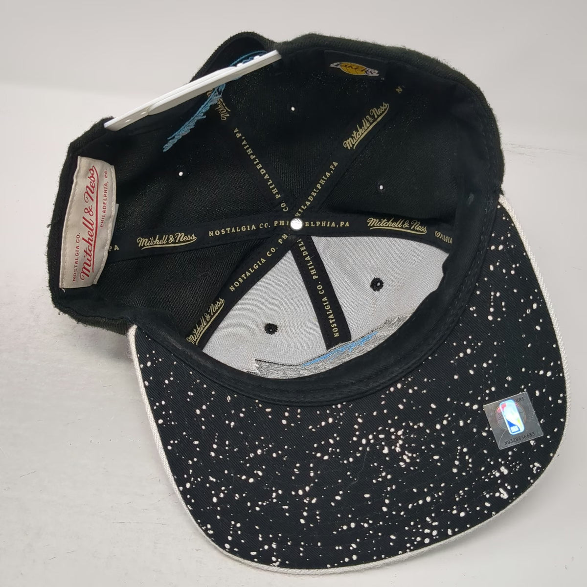 Mitchell & Ness Los Angeles Lakers NBA Snapback Hat Black White Blue One Size OS
