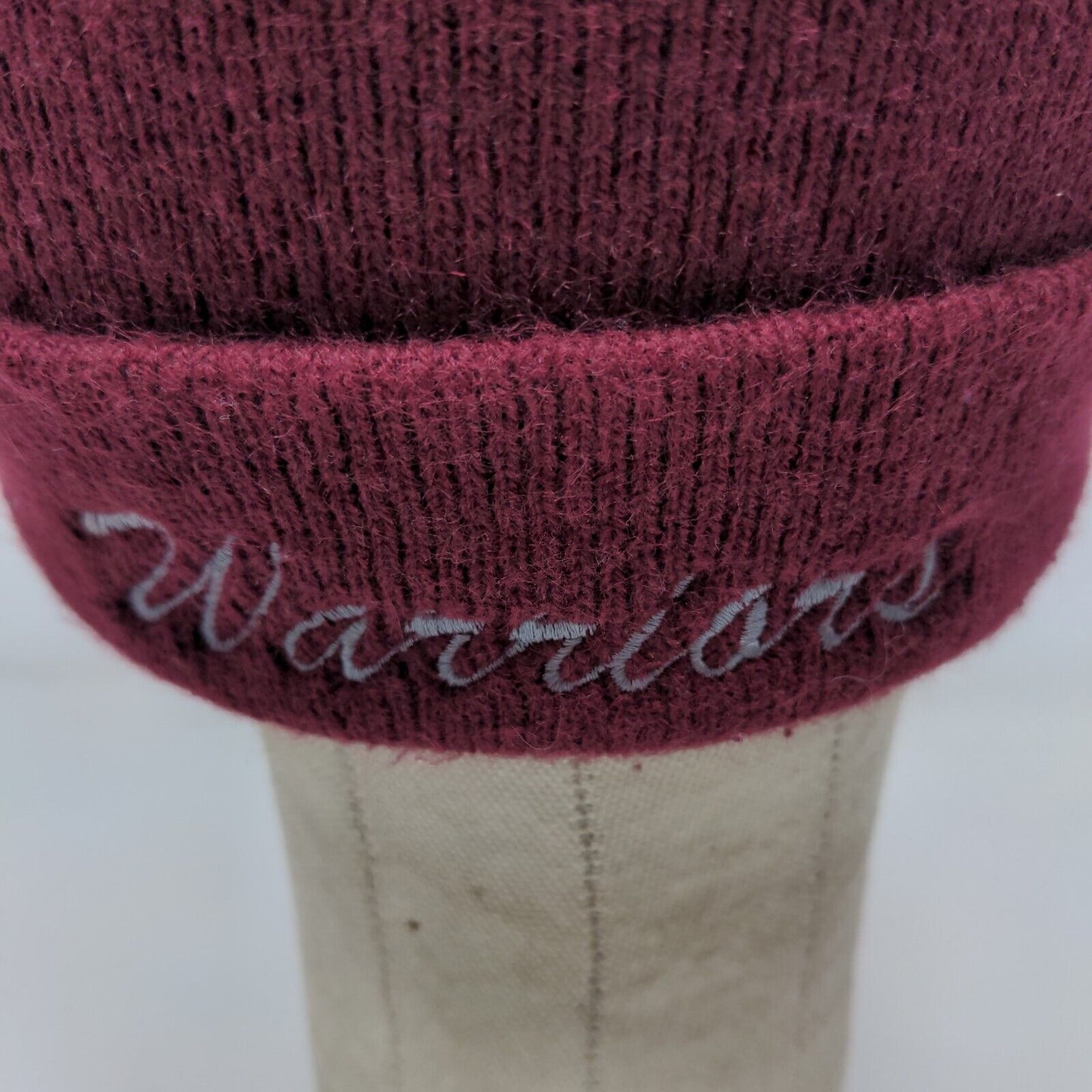 Unbranded Men's Knit Beanie Ski Cap Hat Red Embroidered D Warriors Logo