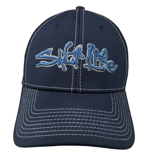 Salt Life Men's Fitted Hat Blue Size OSFM Embroidered Logo Polyester Blend