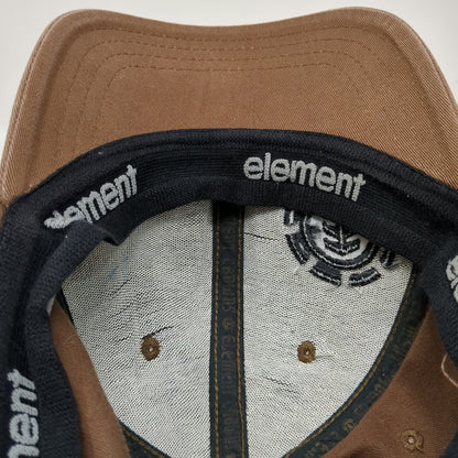 Element Baseball Cap Brown XL Embroidered Logo Distressed Graphic Flexfit Hat