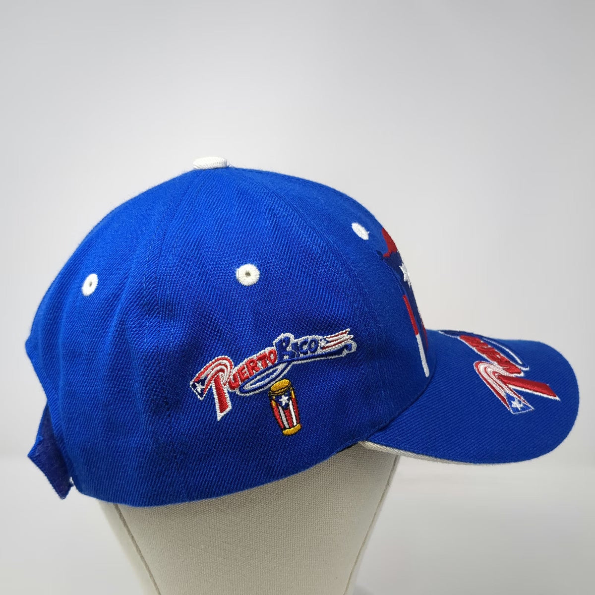 SJ Inc Blue Baseball Cap One Size Puerto Rico Flag Roosters Drum Embroidered Hat