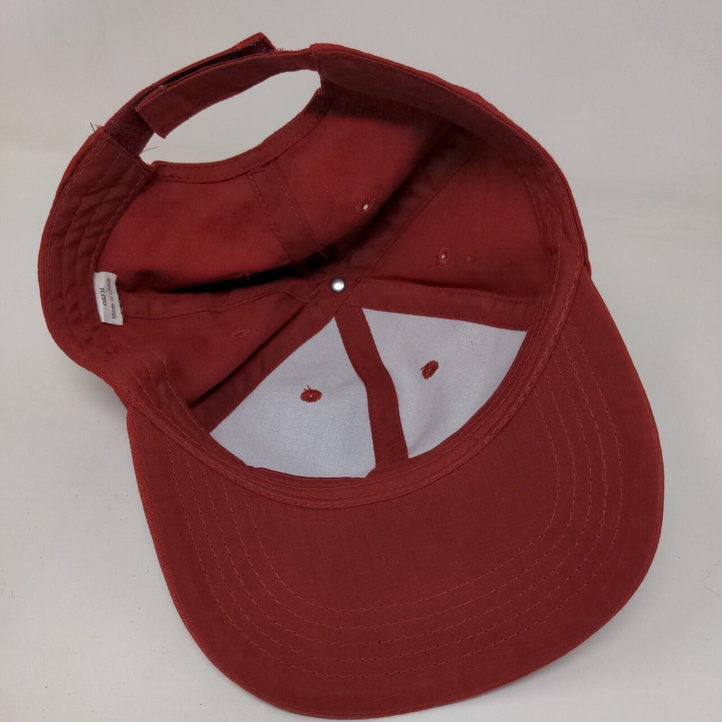 Unbranded Strapback Hat Red One Size Adjustable Vented Holes 6 Panel Blank